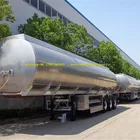 CLW 3 axles fuel oil liquid transporting Aluminum tanker truck semi trailer for sale