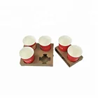 disposable coffee drinking paper cup holder takeout tray