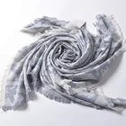 cotton and viscose blended jacquard square scarf