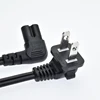 US flat 2 pins plug adapter etl extension power cord to IEC C8 connector AC300V Elbow 90 degrees 2*0.324mm