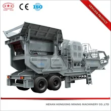 Automatic Mobile Rock Crushing Machine with tyre truck