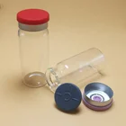 Tubular injection glass medical vials/bottle with aluminum plastic cap and rubber stopper