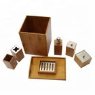 Custom whole Bamboo bath bathroom accessories set