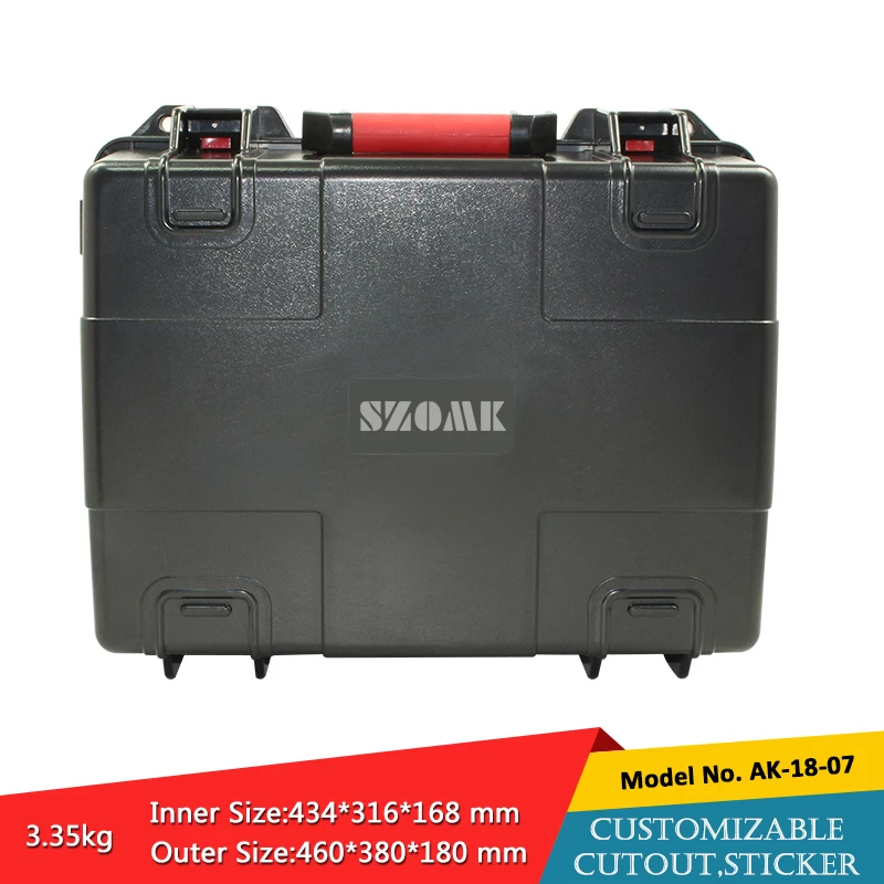 szomk waterproof ABS plastic equipment case with handle plastic intrument case with foam (6)