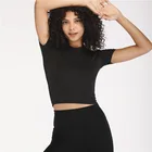 MOQ 1 drop shipping wholesale custom short sleeve cotton blank crop top t shirt