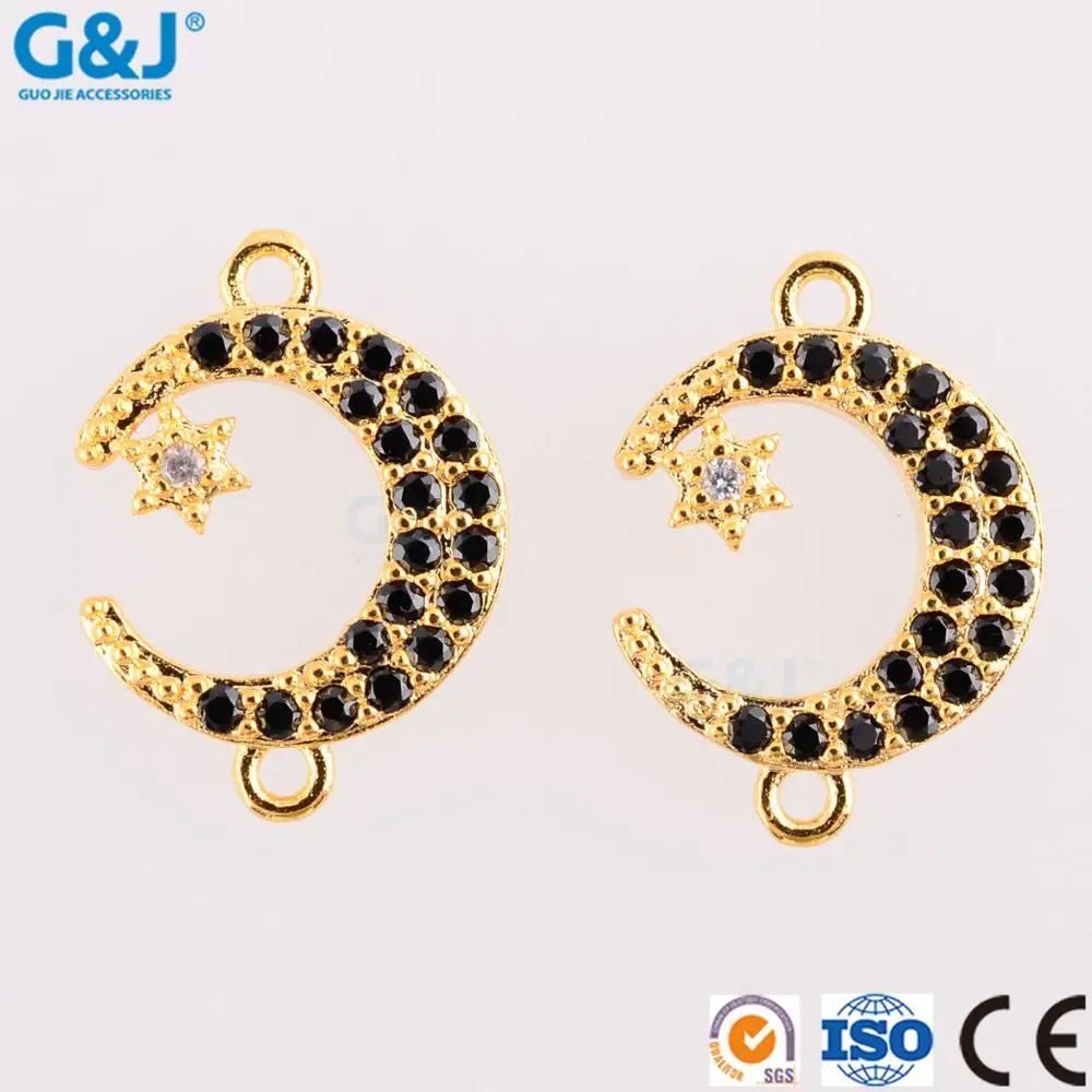 Guojie brand wholesale crystal pendant beautiful high quality micro gemstone moon and star gemstone pendant