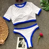 New 2018 american women's hot sale shirt sport type short sleeve bikini