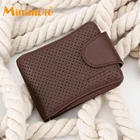 MINANDIO fashion teen cheap genuine cowhide travel best brand man leather wallets purse
