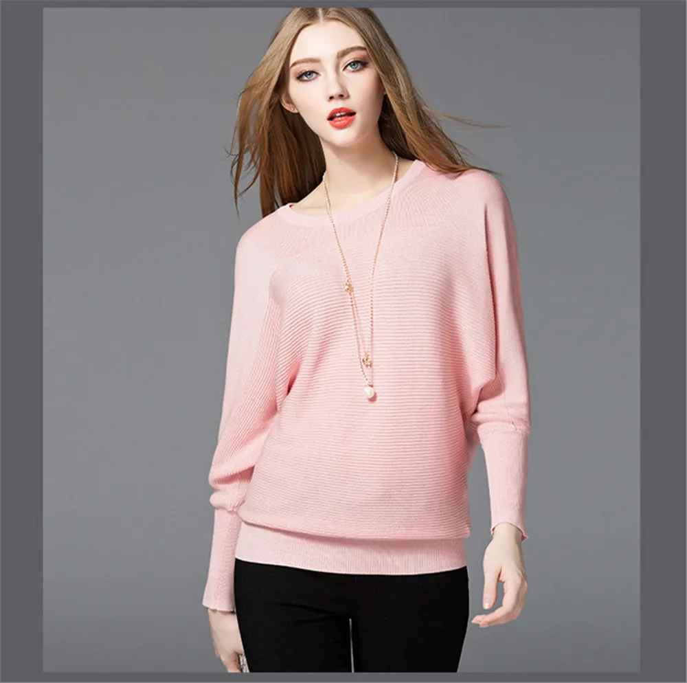Cotton Women Blouses 2018 Spring Modal Pullover loose Blouse Women O-neck Knitted Blouse Women Batwing sleeve Sweater Shirt (2)
