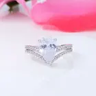 Ring Stone Classic Halo Engagement Ring Diamond Pear Ring Big Stone Pear Shaped Cz 4 Colors