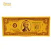 New USD deign 2 gold dollar bill currency banknotes plated 24k pure gold bank notes