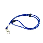 Cheap Custom Round Keychain Neck Lanyard With Woven Logo