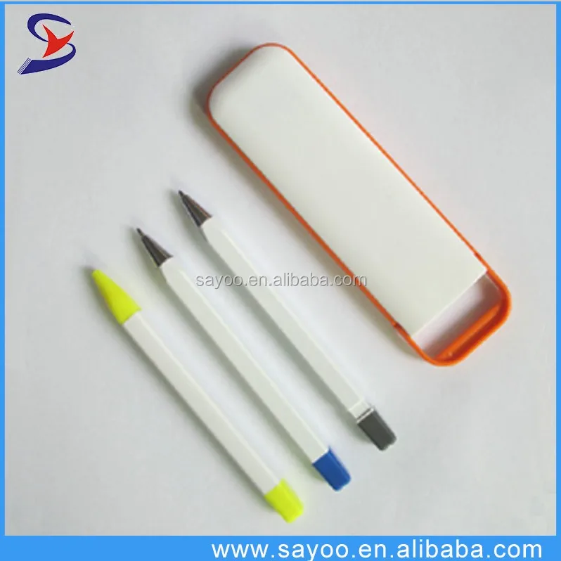 top sale ball pen,mechanical pencil,highlighter,3 in 1 pen set