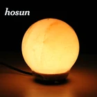 Ball Shaped Crystal Rock Wooden Base Salt Lamps Wholesale