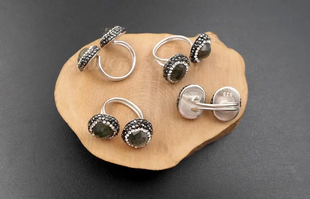RR012 WKT wholesale 925 sterling silver labradorite ring, gorgeous natural double stone labradorite fashion ring
