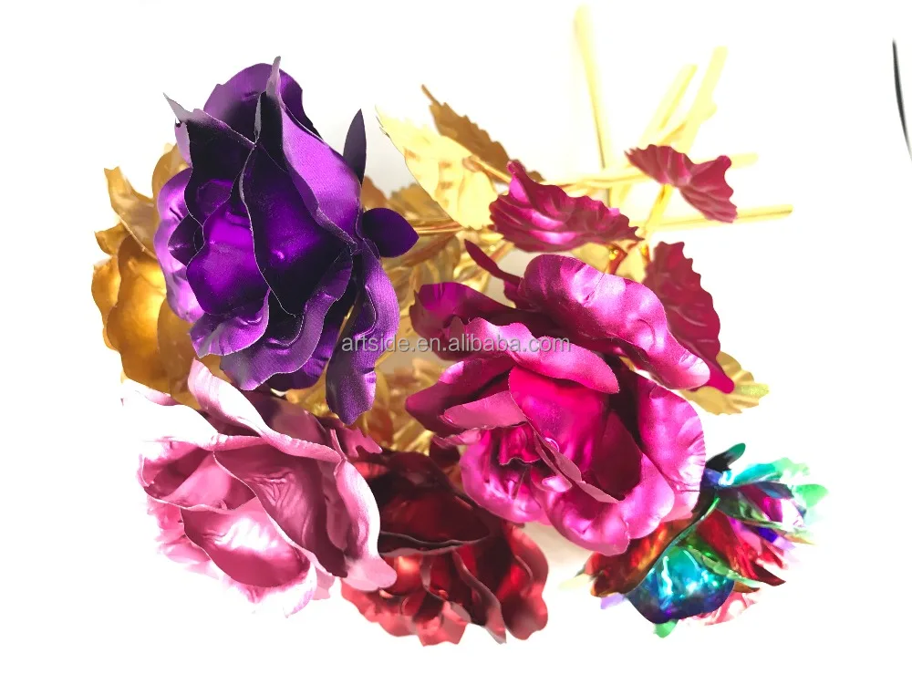 factory directly 7 colors 24k gold rose flowers for wedding