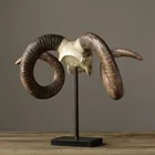 Indoor decor art crafts sculpture goat head resin decoration