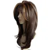 Hot Sell Wigs 65CM Sexy Gradient Brown Party Wigs Long Curly Hair Mixed Colors Synthetic Wig Hot Sell Drop Shipping
