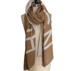 Unisex 100%acrylic custom logo fringes fashion woven scarf wrap