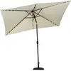 Decorative Outdoor Patio Automatic Rectangular Umbrella With Light