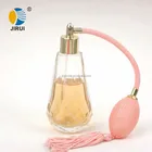 Crystal tear drop shaped perfume glass bottle and bulb atomizer with tassel