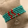 2014 fashion buddha charm bead bracelet turquoise bracelet