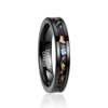 2018 Black Color Opal Inlaid 4mm Plated Carbide Tungsten Ring Fashion Desgin Wedding Jewelry For Men