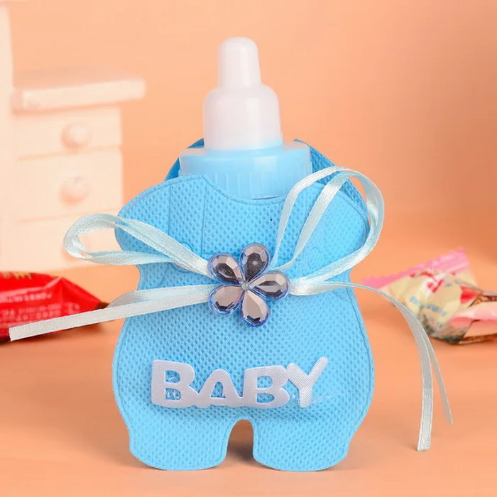 New Arrival Baby Bottle With Candy Favor Bag / Bags For Baby Shower Pink and Blue Optional