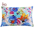 Zipper Closure 100% Silk Fabric Print Cushion Cover Designer Pillow Case