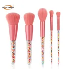 JIMMY&KEVIN 2019 Hot sale 5pcs New Design Candy colors Top Quality Luxury Makeup Brush Set Professional for young girls