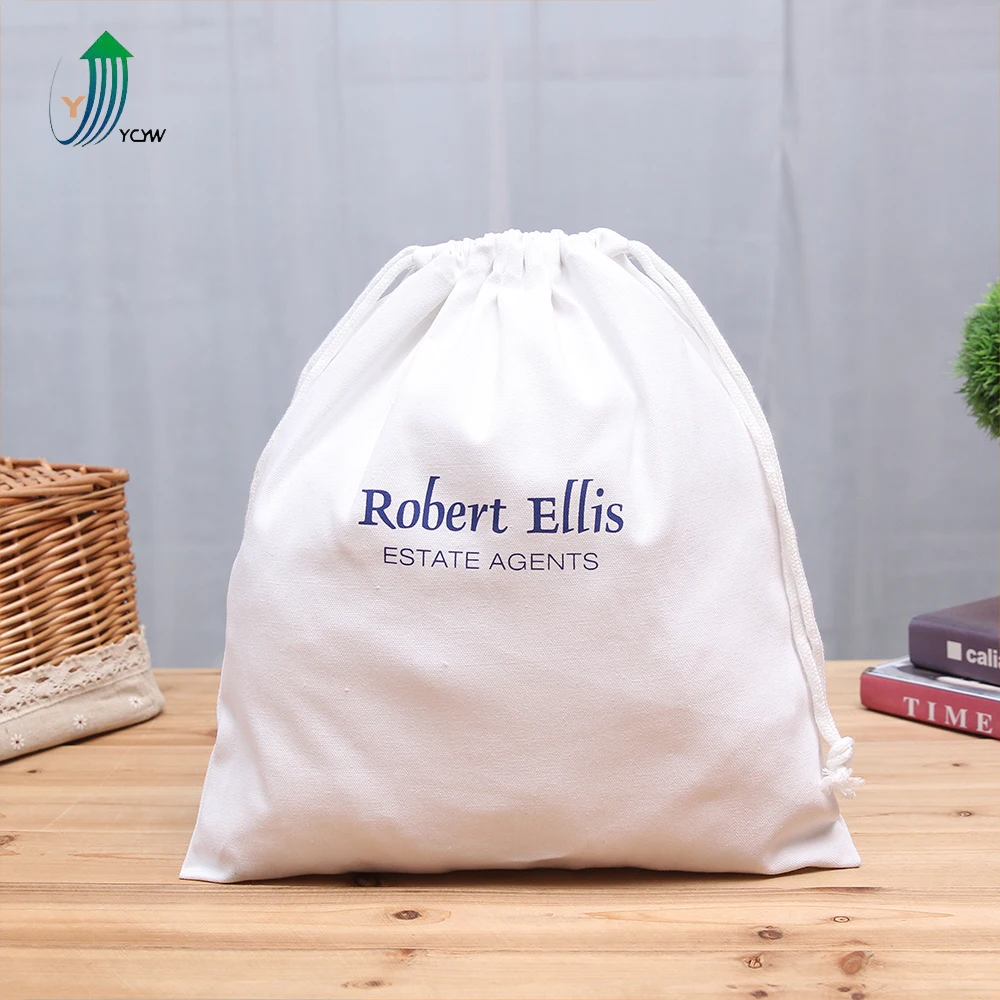 natural cotton mini muslin drawstring shoe bags with custom logo