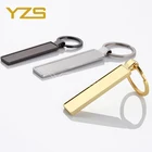 custom metal car auto number keychain gold silver rectangle keychain