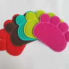 paw shaped cat litter mat pvc eco friendly pet feeding mat hot selling pet products