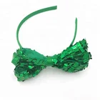 Christmas Sequin Headband Kids Hair Accessories With Big Bowknot
