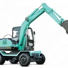 8 tons high quality construction machine mini hydraulic wheel excavator