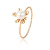 15433 xuping new designer simple circle romantic freshwater pearl 18k gold plated finger ring for wedding bridal