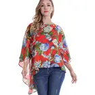 Clothing Women Summer Plus Size Casual Tops Chiffon Floral Blouses Printed Top Women