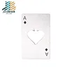 2018 funny design business card/playing cards heart shaped silver bottle opener