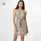 Off Shoulder Slim Stripe Printed Dresses Midi Vestidos Casuales Women Roupas Femininas