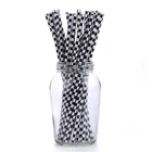 Hot selling amazon paper straws in bulk 7.75" Printed Standard Paper Straws checkered paper straws party supplies