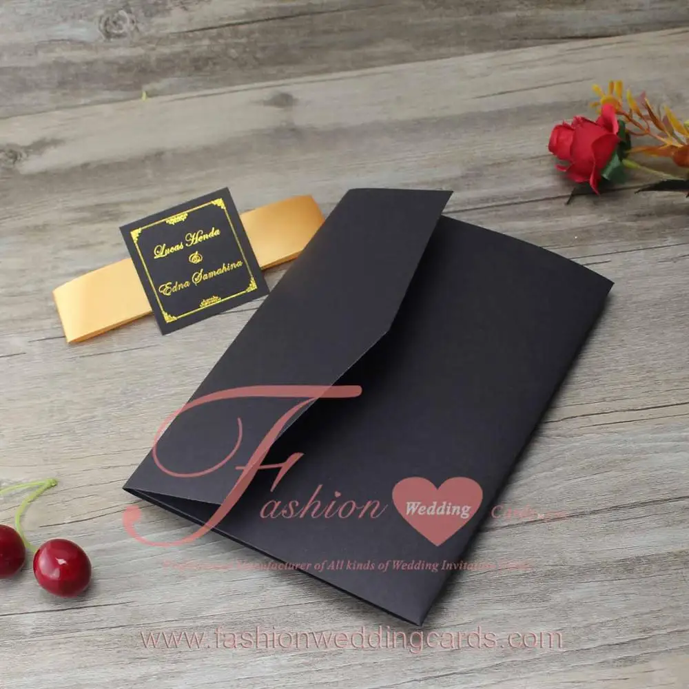 luxury pocketfold wedding invitations with small rsvp cards