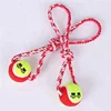 Hand Pulled Long Tail Durable Pet Puppy Chew Bite Toy With Tennis Ball Cheap Interactive Cotton Blend String Dog Pet Ball Toy