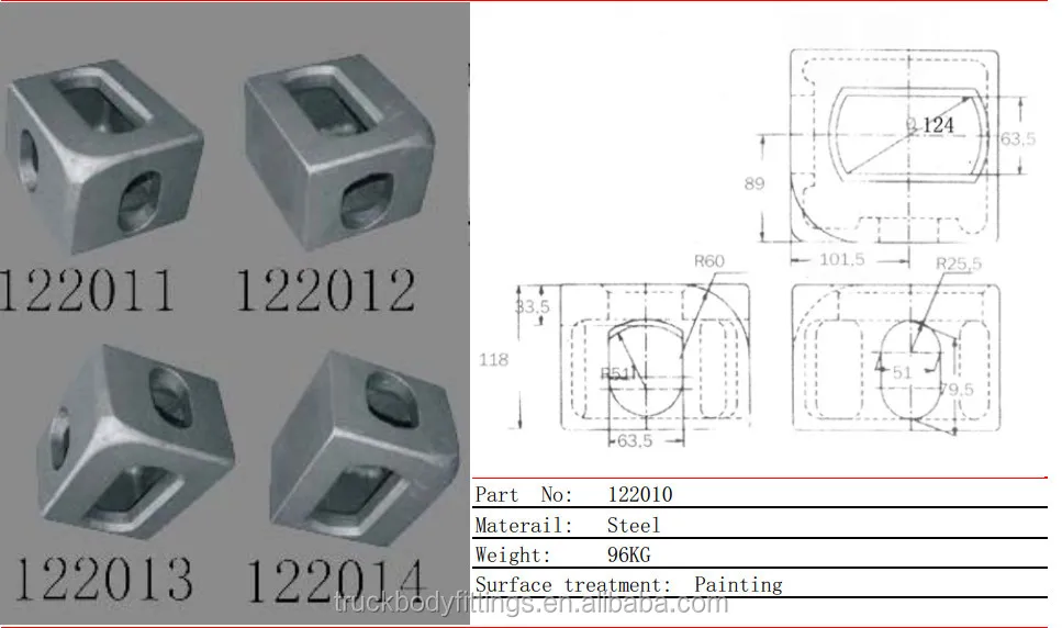 Popular 8pcs Container Corner Casting fitting For Sale 122010