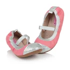 Round Toe Strap Flat Girls Soft Foldable Children Shoes Pink Fuchsia Dubai Shoes Wholesale