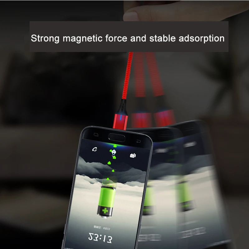 3 in 1 Magnetic Charger Cable Lighting Android Micro USB Type C 3A fast charging cable for Mobile Phone - ANKUX.COM
