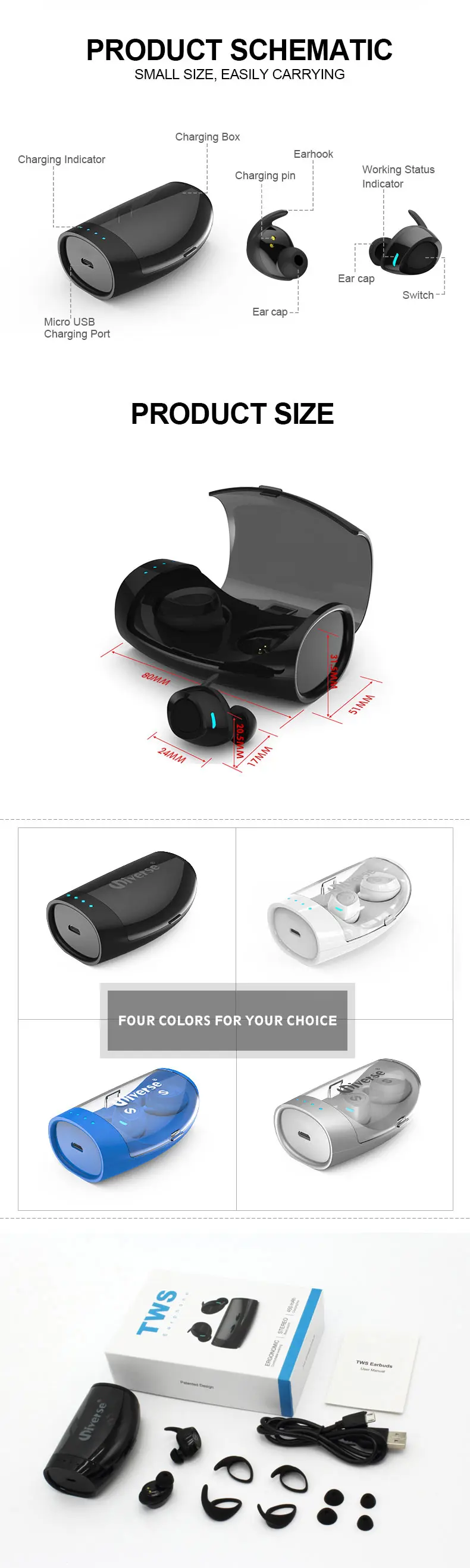 Factory OEM Cheap Waterproof Bluetooth Headset Headphone, Wireless Waterproof Bluetooth Single Earbuds with charging case - ANKUX.COM