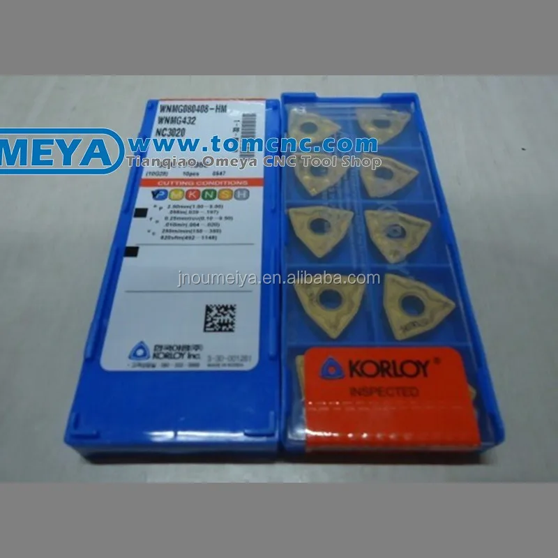 Original Korloy cemented carbide inserts for turning WNMG080408-GM NC3220