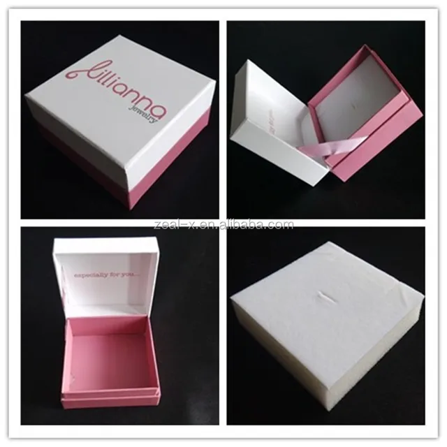 book style jewellery box with ribbon, custom design paper box
