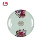 Hot Selling Luxury Melamine Wares Imitated Bowlder Round Plastic Plate with Flower design