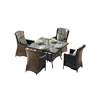 5PC All Weather Outdoor Rattan Patio and Garden Wicker Bar Dining Fire Pit Table and Chair Picnic Furniture Set